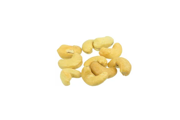 Geroosterde Gezouten Cashewnoten Geïsoleerd Een Witte Achtergrond — Stockfoto