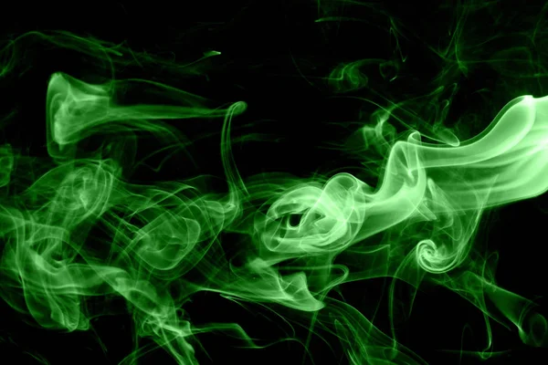 Humo Verde Sobre Fondo Negro — Foto de Stock