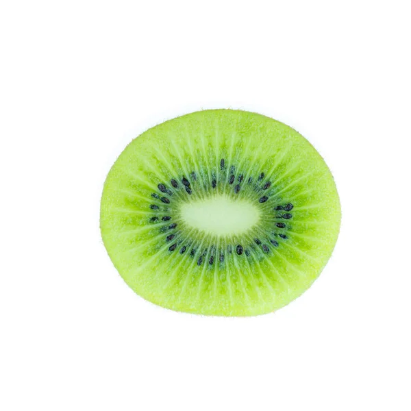 Gesneden Kiwi Fruit Geïsoleerd Witte Achtergrond Met Clipping Pad — Stockfoto