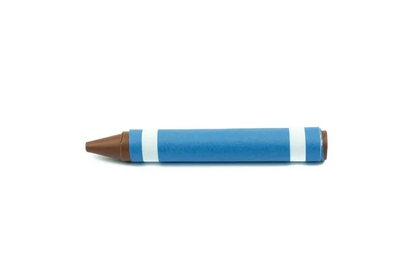 Brun Crayon Vax Penna Isolerad Vit Bakgrund — Stockfoto