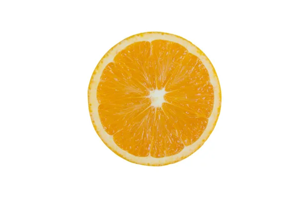 Orangenfrüchte Zitrusfrüchte Mit Scheibe Isoliert Auf Weißem Hintergrund Schneidpfad — Stockfoto