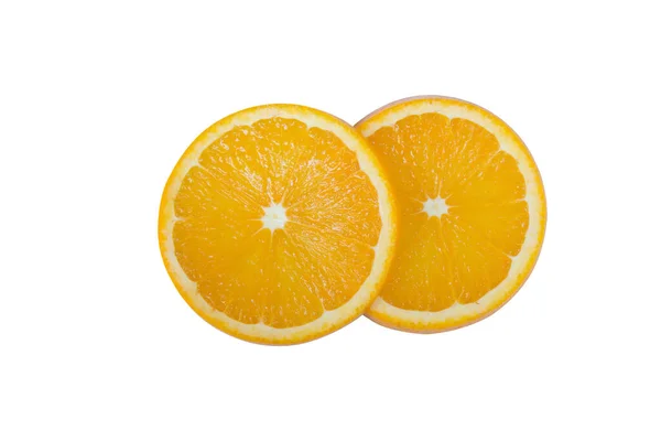 Des Oranges Agrumes Avec Tranche Isolée Sur Fond Blanc Chemin — Photo
