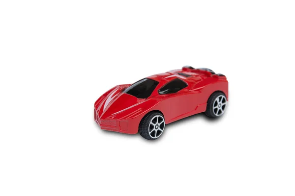 Red Car Toy Made Plastic Animal Toy Isolated White Background — Stock Photo, Image