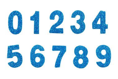 Bir dizi mavi parıltı izole edildi. Tasarım için. kırpma yolu ile