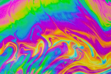 Psychedelic multicolored patterns background. Photo macro shot of soap bubbles clipart