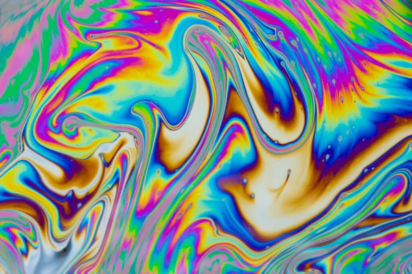 迷幻的多彩的背景 肥皂泡的宏观摄影 — 图库照片