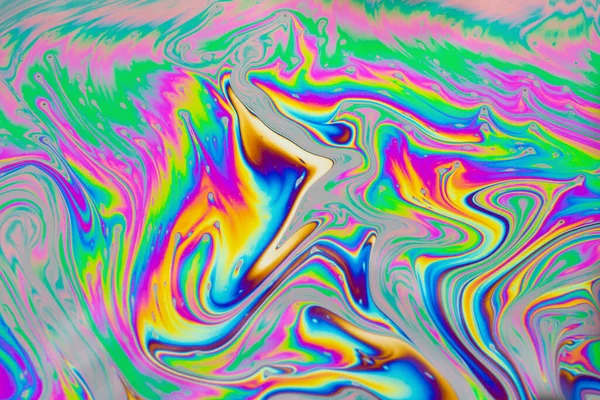 Psychedelic Multicolored Patterns Background Photo Macro Shot Soap Bubbles — Stock Photo, Image