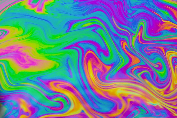 Sfondo Modelli Multicolori Psichedelici Foto Macro Scatto Bolle Sapone — Foto Stock