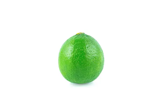 Verse Limoen Geïsoleerd Een Witte Achtergrond Met Uitknippad — Stockfoto