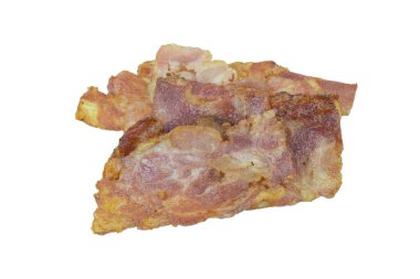 Beyaz arka planda izole edilmiş domuz pastırması.