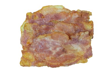 Beyaz arka planda izole edilmiş domuz pastırması.