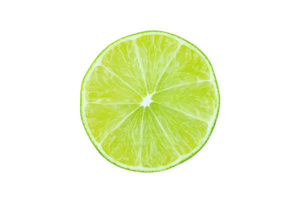 Limoen Plak Bovenaanzicht Fruit Geïsoleerd Witte Achtergrond Met Knippad — Stockfoto