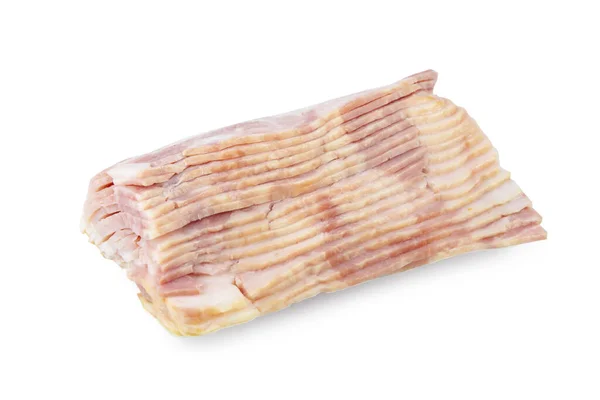 Sliced Bacon Isolated White Background Clipping Path — Stock Photo, Image