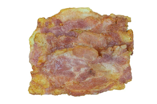 Beyaz arka planda izole edilmiş domuz pastırması.