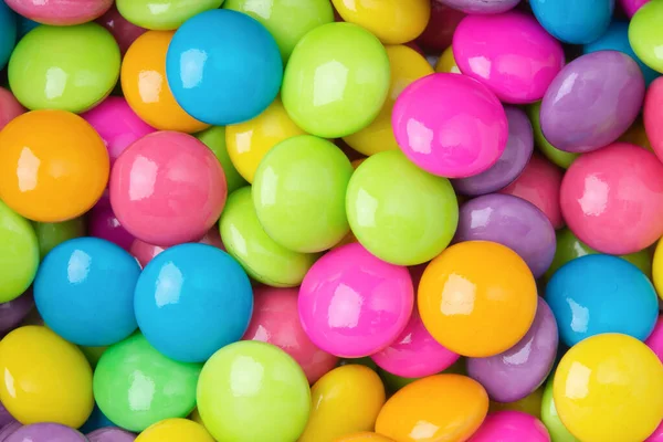 Pile Colorful Sweet Candy Chocolates Coated White Paper Colourful Collection — Stock Photo, Image
