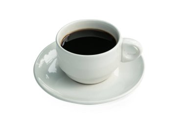 Beyaz kahve, beyaz üzerine izole edilmiş ve kırpılmış.