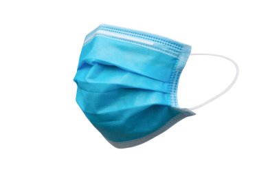Tıbbi maske veya hijyenik maske kırpma yolu ile beyaz arkaplanda izole