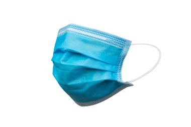 Tıbbi maske veya hijyenik maske kırpma yolu ile beyaz arkaplanda izole
