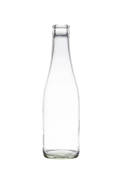 クリッピングパスで白に隔離された空のガラスボトル — ストック写真
