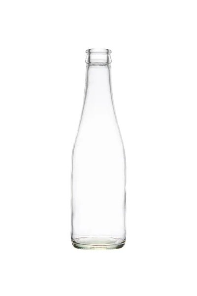 Lege Glazen Fles Geïsoleerd Wit Met Clipping Pad — Stockfoto