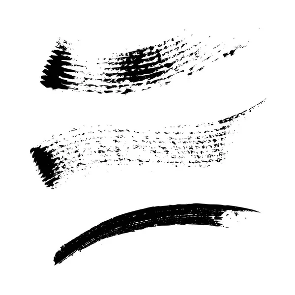 Set van 3 artistieke mascara zwarte lijnen — Stockvector