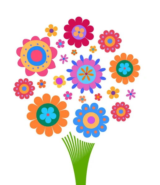 Flores coloridas como ramo — Vector de stock