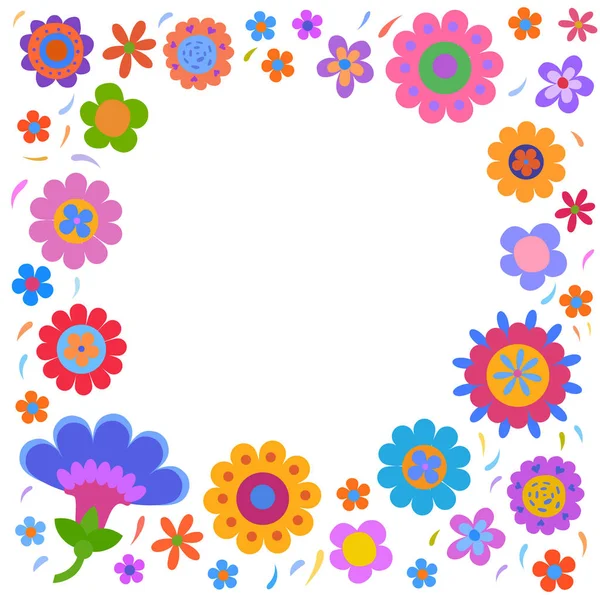 Fond avec des fleurs colorées — Image vectorielle