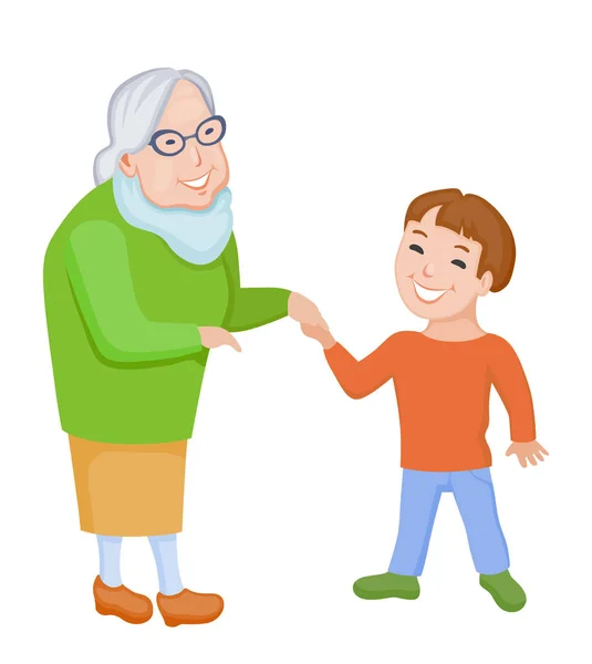 Abuela con nieto juntos — Archivo Imágenes Vectoriales