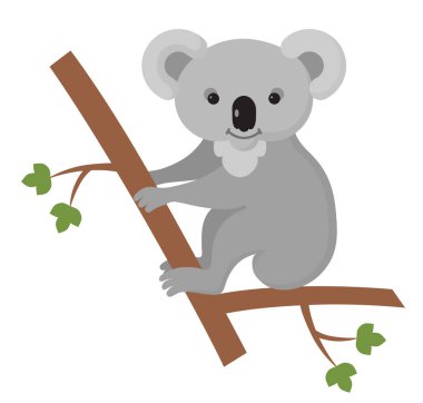 Ağacın üzerinde tüylü koala