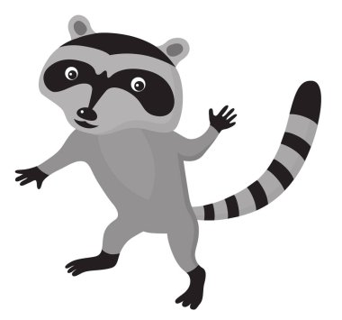 Tatlı çizgi film rakunu. 