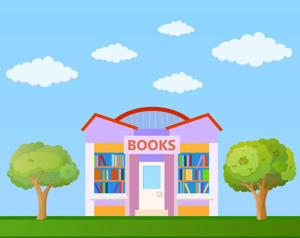 Bâtiment de librairie — Image vectorielle