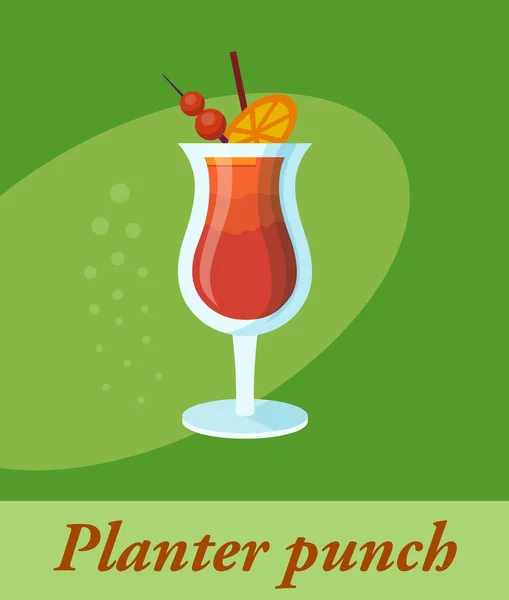 Planter Punch cóctel — Vector de stock