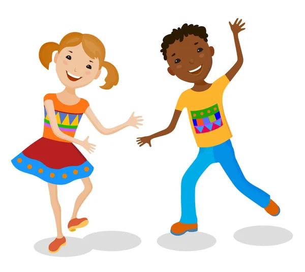 Crianças dançantes felizes —  Vetores de Stock
