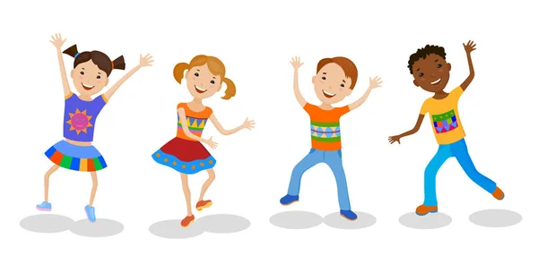 Happy Dancing Kids Stock Vector Image by ©Polyudova #138448240