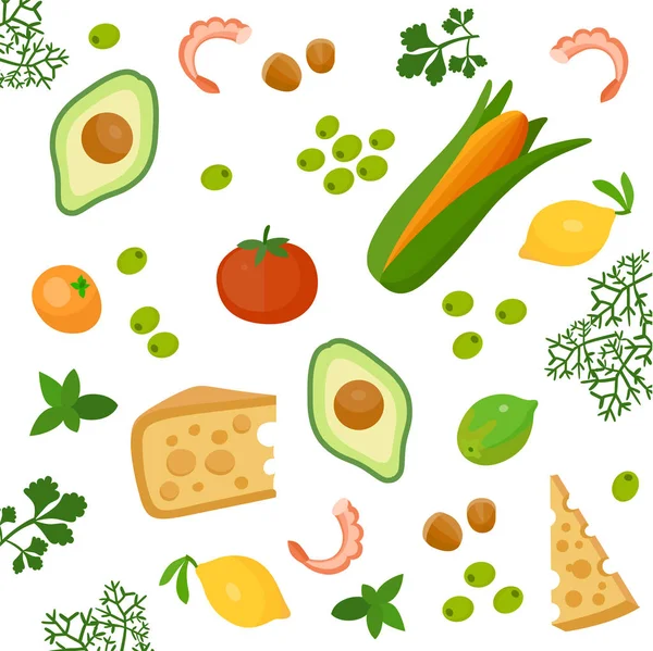 Santé aliments biologiques fond — Image vectorielle