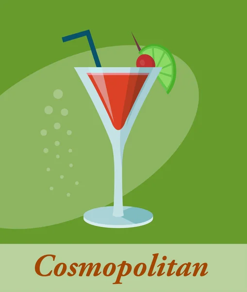 Cocktail de fête cosmopolite — Image vectorielle