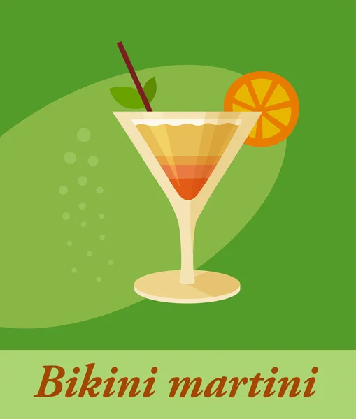 Cocktail martini bikini — Image vectorielle