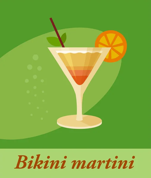 Bikini-Martini-Cocktail — Stockvektor