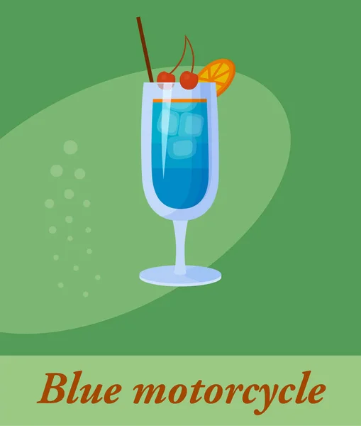 Cocktail moto bleu — Image vectorielle