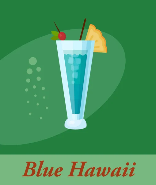 Cocktail hawaïen bleu — Image vectorielle