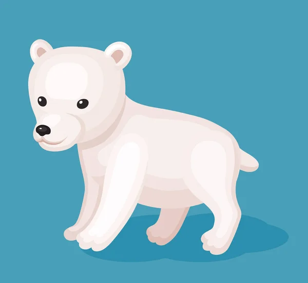 Bebé oso blanco — Vector de stock