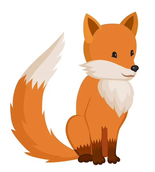 Little cartoon cute fox — Stock Vector