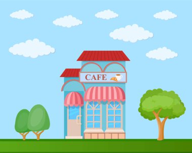 Gökyüzü altında renkli Cafe