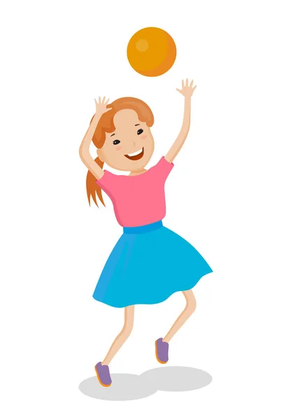 Chica jugando con pelota — Archivo Imágenes Vectoriales