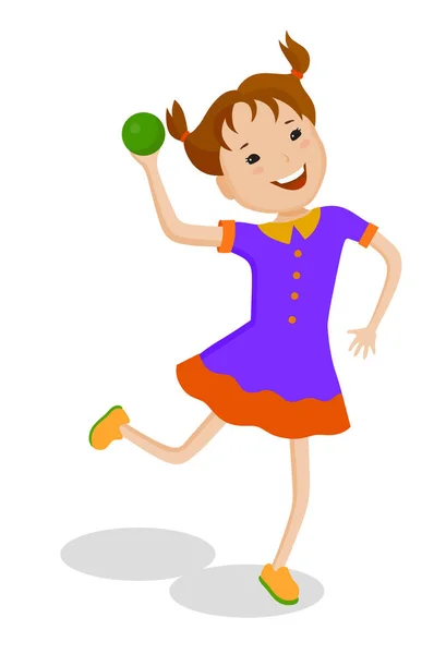 Девушка играет с мячом — стоковый вектор