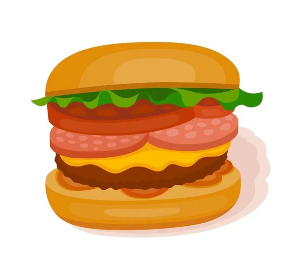 패스트푸드 햄버거의 아이콘 — 스톡 벡터
