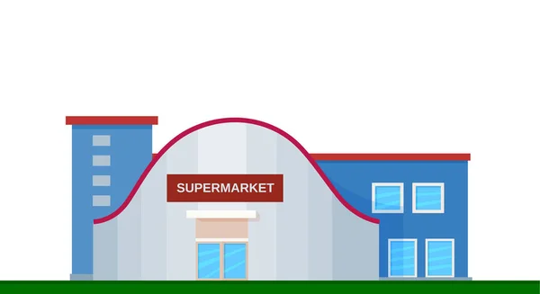 Vista frontal do supermercado — Vetor de Stock