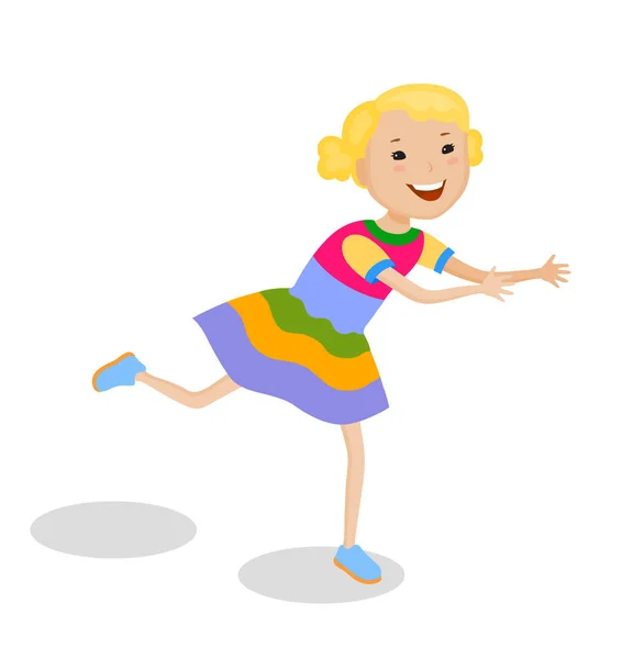 Illustration mit spielenden Mädchen — Stockvektor
