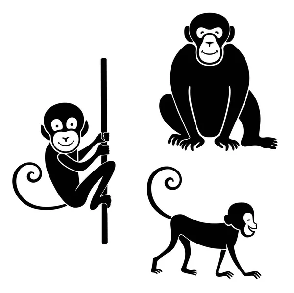 Cute cartoon monkeys — Stock Vector