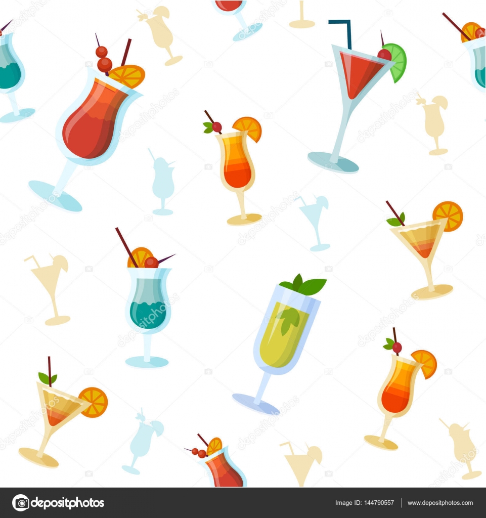 Set Of Colorful Cartoon Cocktails Vector Image By C Polyudova Vector Stock 144790557